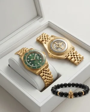 Reloj Submariner Dorado Green Edition – Maquinaria Visible
