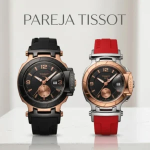 PAREJA TISSOT NEGRO ROJO