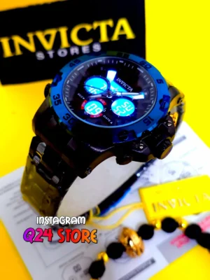 INVICTA DOBLE HORA AZUL NEGRO