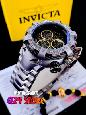 INVICTA BRILLANTE PLATEADO NEGRO