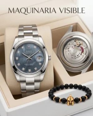 Reloj Rolex Datejust Azul Plateado – Maquinaria Visible